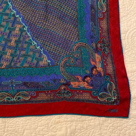 Fendi vintage square silk scarf - Picture 9 of 14